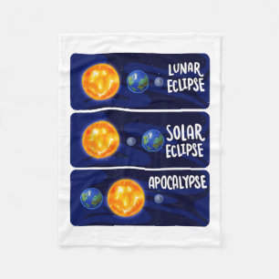 Lunar Eclipse Solar Apocalypse Astrology Science M Fleece Blanket