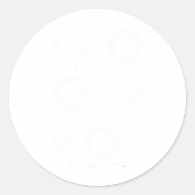 Lunar Eclipse Solar Eclipse Apocalypse  Classic Round Sticker (Front)