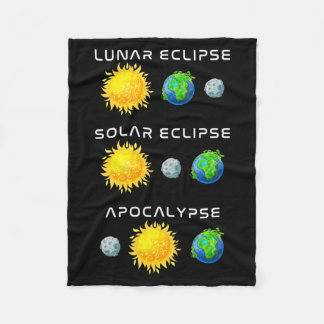 Lunar Eclipse Solar Eclipse Apocalypse Funny Fleece Blanket