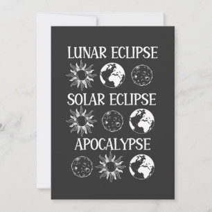 Lunar Eclipse Solar Eclipse Apocalypse Funny Space Holiday Card