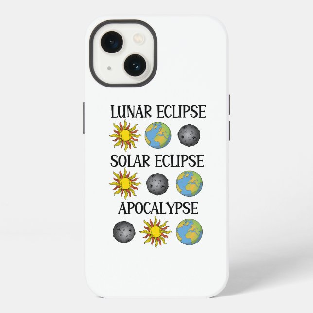 Lunar Eclipse Solar Eclipse Apocalypse Funny Space iPhone Case (Back)