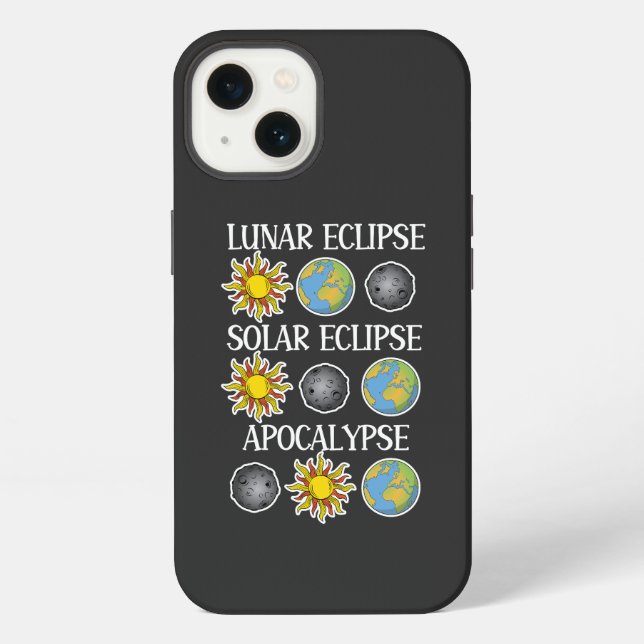Lunar Eclipse Solar Eclipse Apocalypse Funny Space iPhone Case (Back)