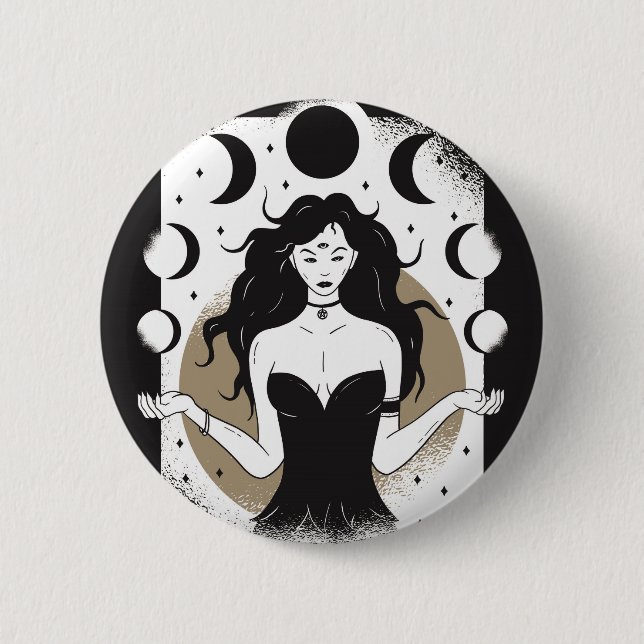 Lunar Goddess 6 Cm Round Badge (Front)