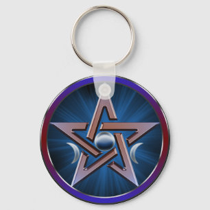 Lunar Goddess Pentagram Keychain