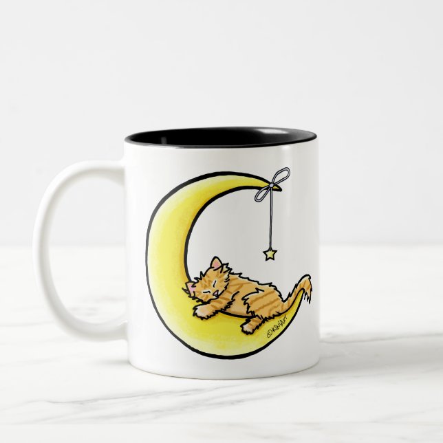 Lunar Love Tabby Cat Mug (Left)