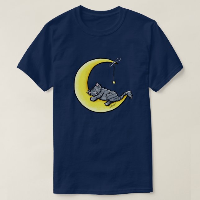 Lunar Love Tabby Cat T-Shirt (Design Front)