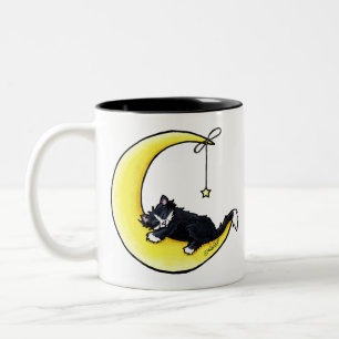 Lunar Love Tuxedo Cat Two-Tone Coffee Mug