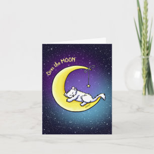 Lunar Love White Cat Card