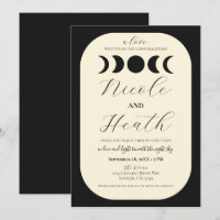 Lunar Luxe Black & Cream Moon Phase Wedding 