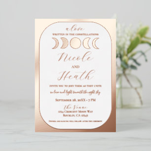 Lunar Luxe Real Rose Gold Foil Moon Phase Wedding 