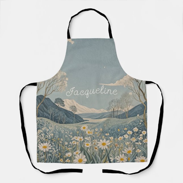Lunar Meadow Personalised  Apron (Front)