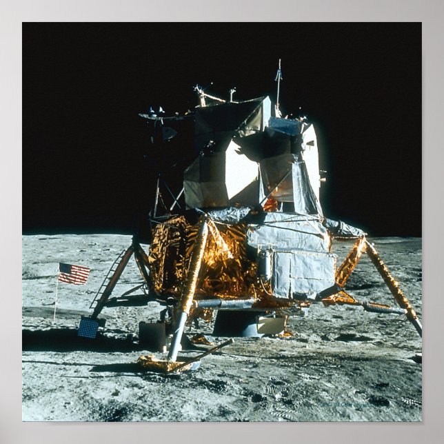 Lunar Module on the Moon Poster (Front)