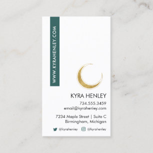 Lunar Moon Floral Celestial Modern Esoteric Busine Business Card