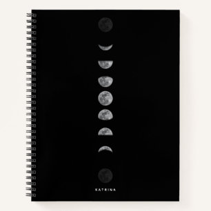 Lunar Moon Phases Celestial Customised Name Notebook
