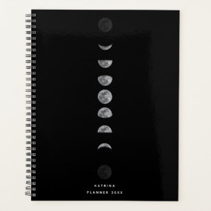 Lunar Moon Phases Celestial Customised Name  Planner