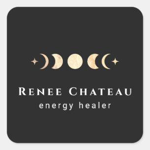 Lunar Moon Phases Energy Healer Square Sticker