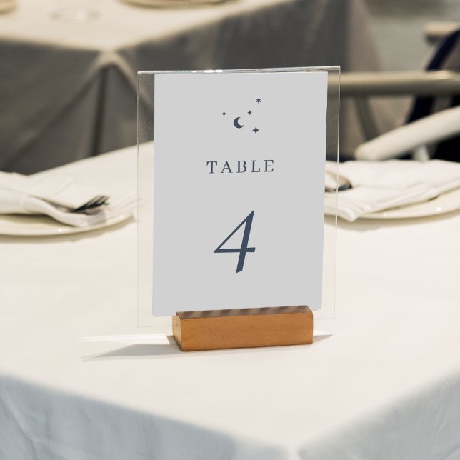 Lunar Moon Star Celestial Wedding Table Number (Creator Uploaded)