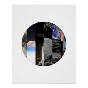 Lunar Mosaic - Moon Collage Poster