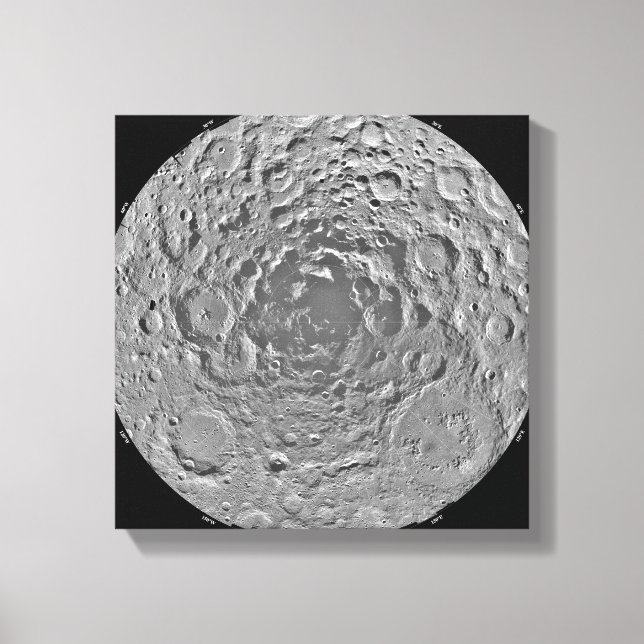 Lunar mosaic of the south polar region of the m canvas print (Front)