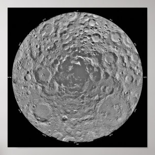 Lunar mosaic of the south polar region of the m poster