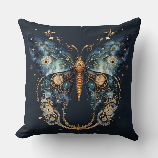 Lunar Moth - Celestial Witchmas Throw Pillow (Front)
