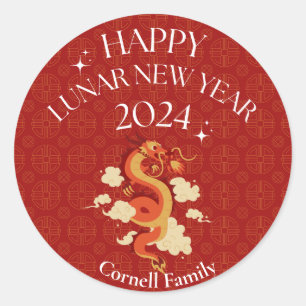 lunar new year 2024 classic round sticker