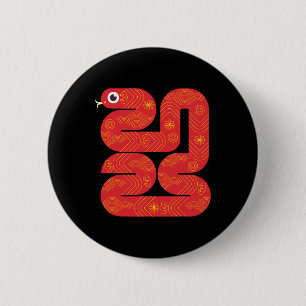 Lunar New Year 2025 - Year Of The Snake 6 Cm Round Badge