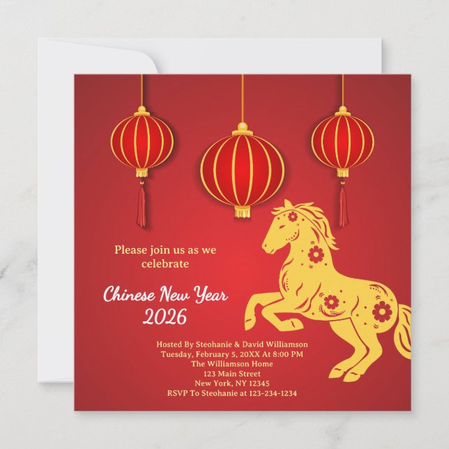 Lunar New Year 2026 | Year of the Horse Invitation (Front)