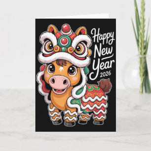 Lunar New Year 2026 Year Of The Horse Lucky Zodiac Card
