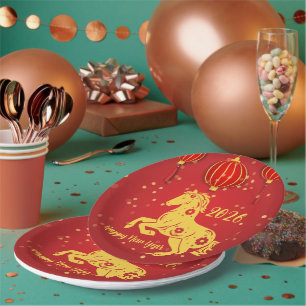 Lunar New Year 2026   Year of the Horse Paper Plate