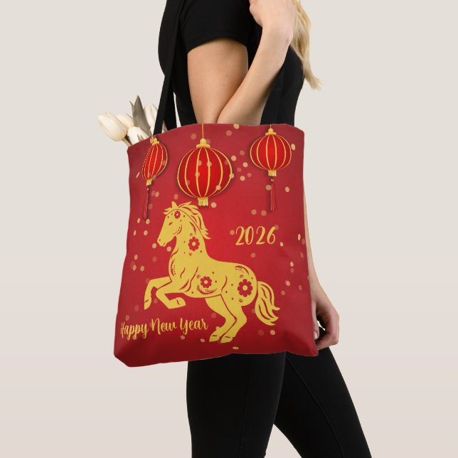 Lunar New Year 2026 | Year of the Horse Tote Bag (Close Up)