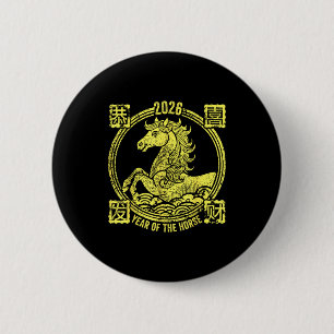 Lunar new year happy chinese new year of the horse 6 cm round badge