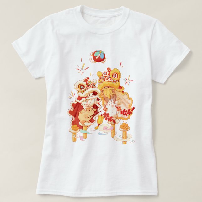 Lunar New Year Lion Dance Rabbit Women's T-Shirt (Design Front)