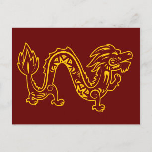 Lunar New Year Of Dragon Zodiac Animal Postcard