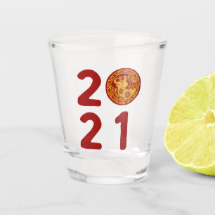 Lunar New Year Of Ox 2021 Zodiac Animal  Shot Glass
