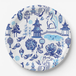 Lunar New Year Rabbit Chinoiserie Paper Plate