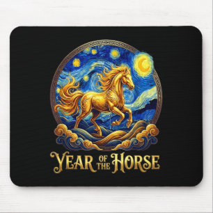 Lunar new year the horse year chinese zodiac fire mouse mat