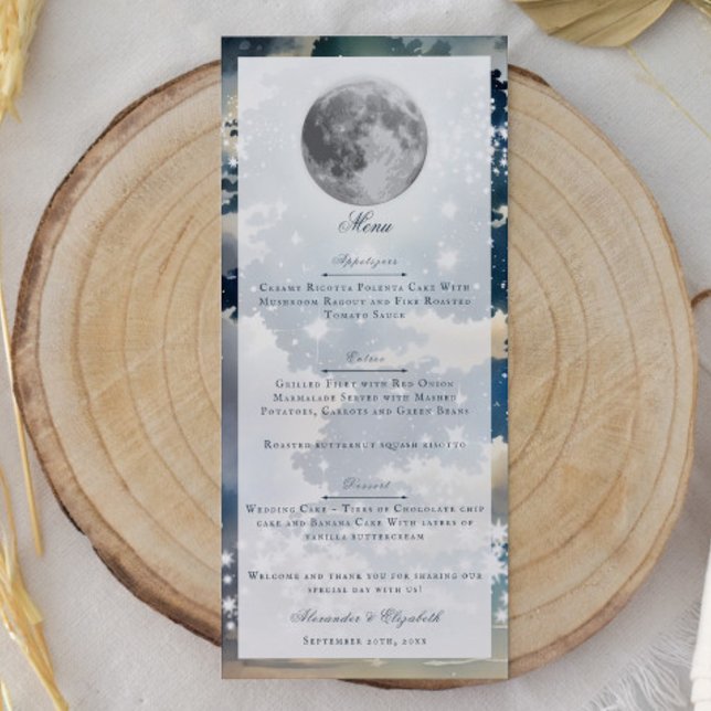 Lunar Night Sky Wedding Menu (Lunar Night Sky Wedding Menu)