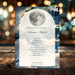 Lunar Night Sky Wedding Program