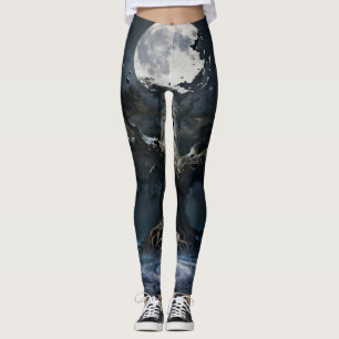 Lunar Odyssey: Adventure Under the Moon Leggings