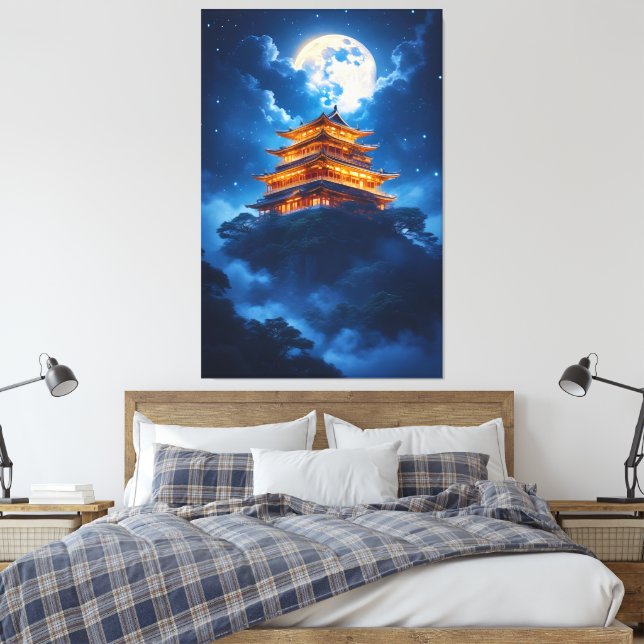 Lunar Palace in the Celestial Mountains Canvas Print (Insitu(Bedroom))