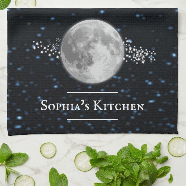 Lunar Personalised Kitchen Towel (Folded)