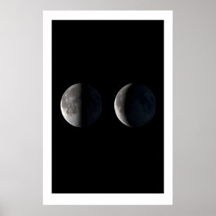 Lunar Phases Art Print Triptych Scandinavian Moon