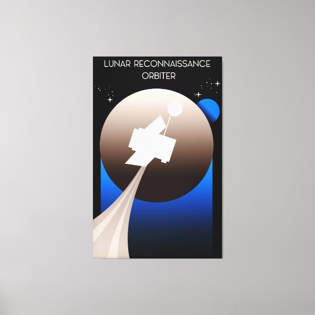Lunar Reconnaissance Orbiter Space Art Canvas Print (Front)