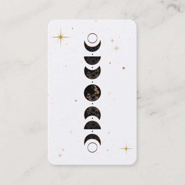 *~* Lunar Shamen .  Cosmic Moon Phases Universe Business Card (Front)