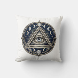 Lunar Silver Eye Throw Pillow