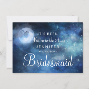 Lunar Sky Full Moon Be My Bridesmaid Proposal Card