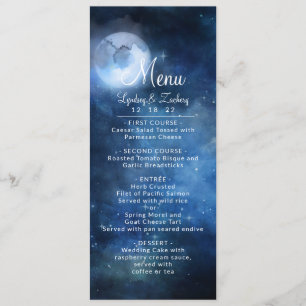 Lunar Sky Full Moon Celestial Galaxy Stars Dinner Menu