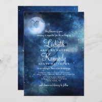 Lunar Sky Full Moon Celestial Galaxy Stars Wedding