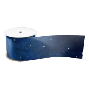 Lunar Sky Full Moon Celestial Galaxy Stars Wedding Satin Ribbon